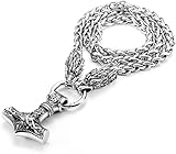 ★TAMAÑO★ Tamaño del colgante Thor Hammer: 5 cm (2 pulgadas) x 4 cm (1,6 pulgadas); La cadena del collar: 70 cm (incluida la cabeza de dragón). Puede elegir la longitud adecuada según sus necesidades y preferencias.