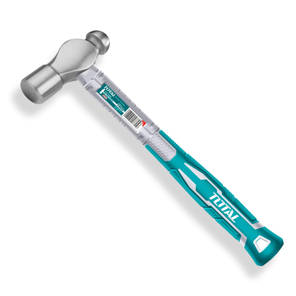 TOTAL - Martello a Sfera - Testa in Acciaio Forgiato - Manico Ergonomico in Fibra - Utensile Meccanico - Ideale per Colpi Precisi - 450 gr