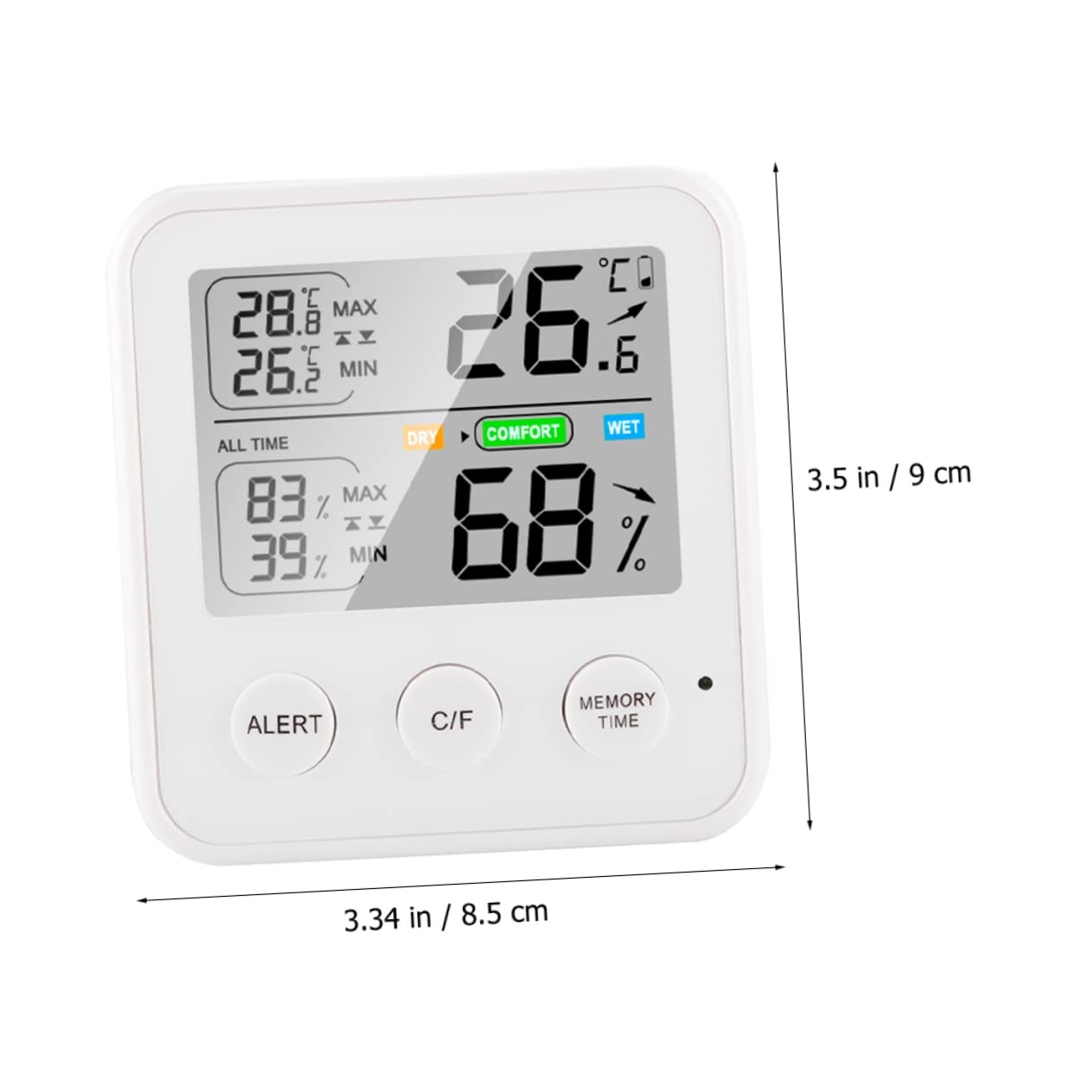 Kisangel 3pièces Thermomètre Numérique Hygromètre Intérieur Multifonction Avec Affichage Température Humidité Horloge Et Calendrier Pour Chambre Le Salon Salle De Bain