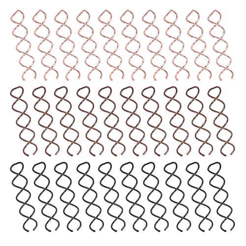 30 Pcs Spiral Hair Pins 3 Colors Spin Pins for Hair Alloy Spiral Bobby Pins Bun Twist Spiral Hair Pins with Non-scratch Rounded Tips for Women (2.36 Inches)