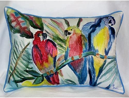 Betsy Drake HJ217 Parrot Family Art Only Pillow 15"x22"