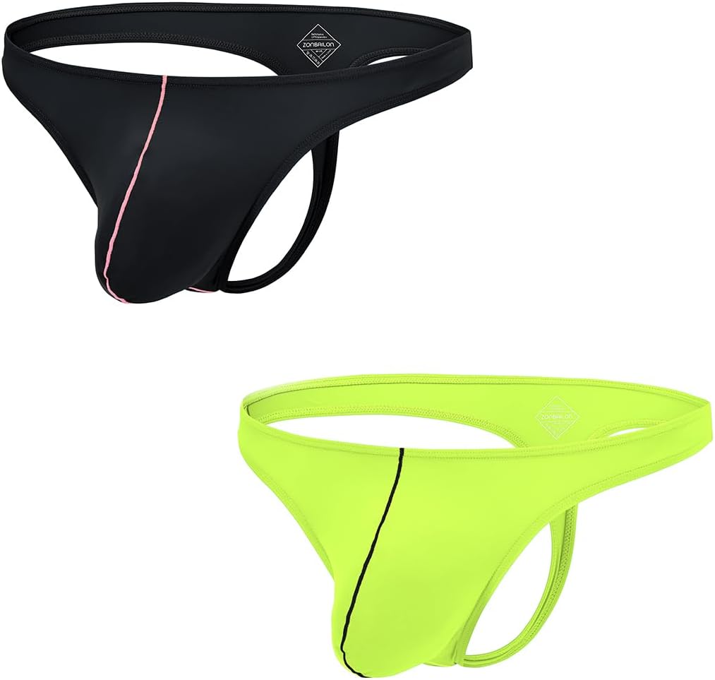 Men's Sexy Thong Low Rise G-Strings Bulge Pouch T-Back Briefs Underwear Bikini