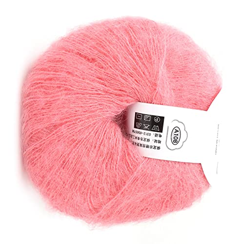 Hztyyier Weiches Mohair-Wollgarn Leuchtend Rosa mit Häkelnadel – Bild 2