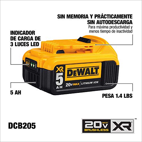 DEWALT 20V MAX XR Battery, Lithium Ion, 5.0Ah (DCB205)