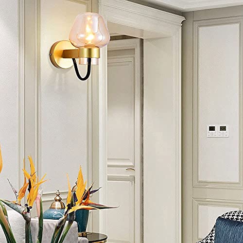 Applique murale dorée à éclairage intégré pour chambre