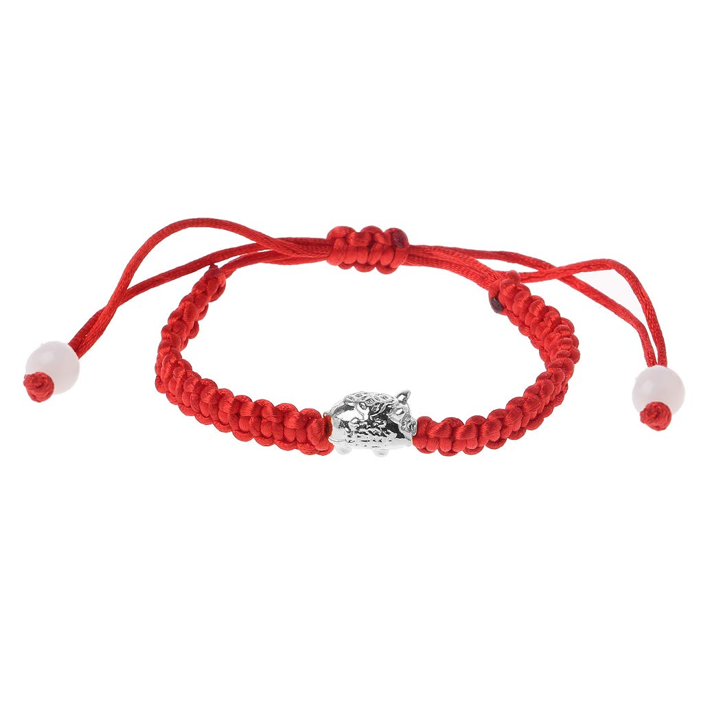 Oyrcvweuy Lucky Piglet Red Beaded Woven Bracelet, Cute And Simple Fashion Jewelry Gift