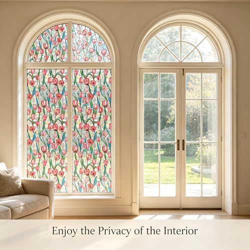 Película para Ventana Decorativa Rosa Tulipán 78.5" L x 17.5" W miniatura 3