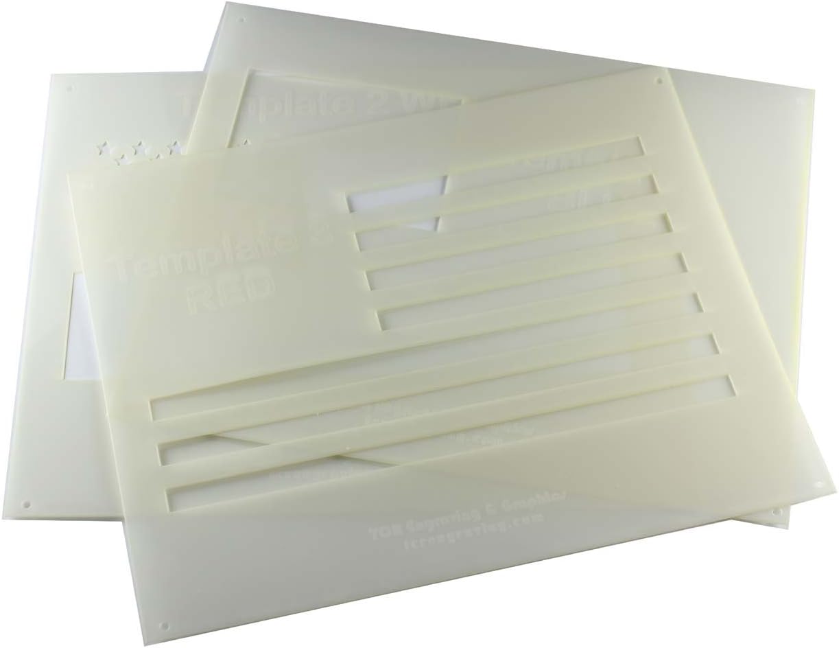USA/American Flag Inch Build a Flag in 3 Parts Inch Stencils - 3 Piece Set - 8 x 10 Inch ES