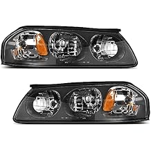 AUTOSAVER88 Headlight Assembly Compatible with 2000-2005 Chevy Impala Replacement Black Housing Amber Reflector Clear Lens