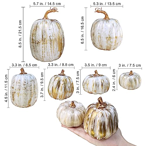 Winlyn-10-Pcs-Assorted-Fall-Artificial-Pumpkins-Gold-Brushed-White-Pumpkins-Decorative-Pumpkins-Foam-Pumpkins-for-Wedding-Thanksgiving-Halloween-Baby-Shower-Tabletop-Centerpiece-Mantel-Decor Winlyn 10 Pcs Assorted Fall Artificial Pumpkins Gold Brushed White Pumpkins Decorative Pumpkins Foam Pumpkins for Wedding Thanksgiving Halloween Baby Shower Tabletop Centerpiece Mantel Decor