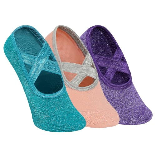 Image of Mint & Oak Pilates Socks with Grips for Women, Ankle Length Non-Slip Yoga Socks, Cotton Ideal For Yoga, Pilates, Gym, Workout, Cute Women's Gift