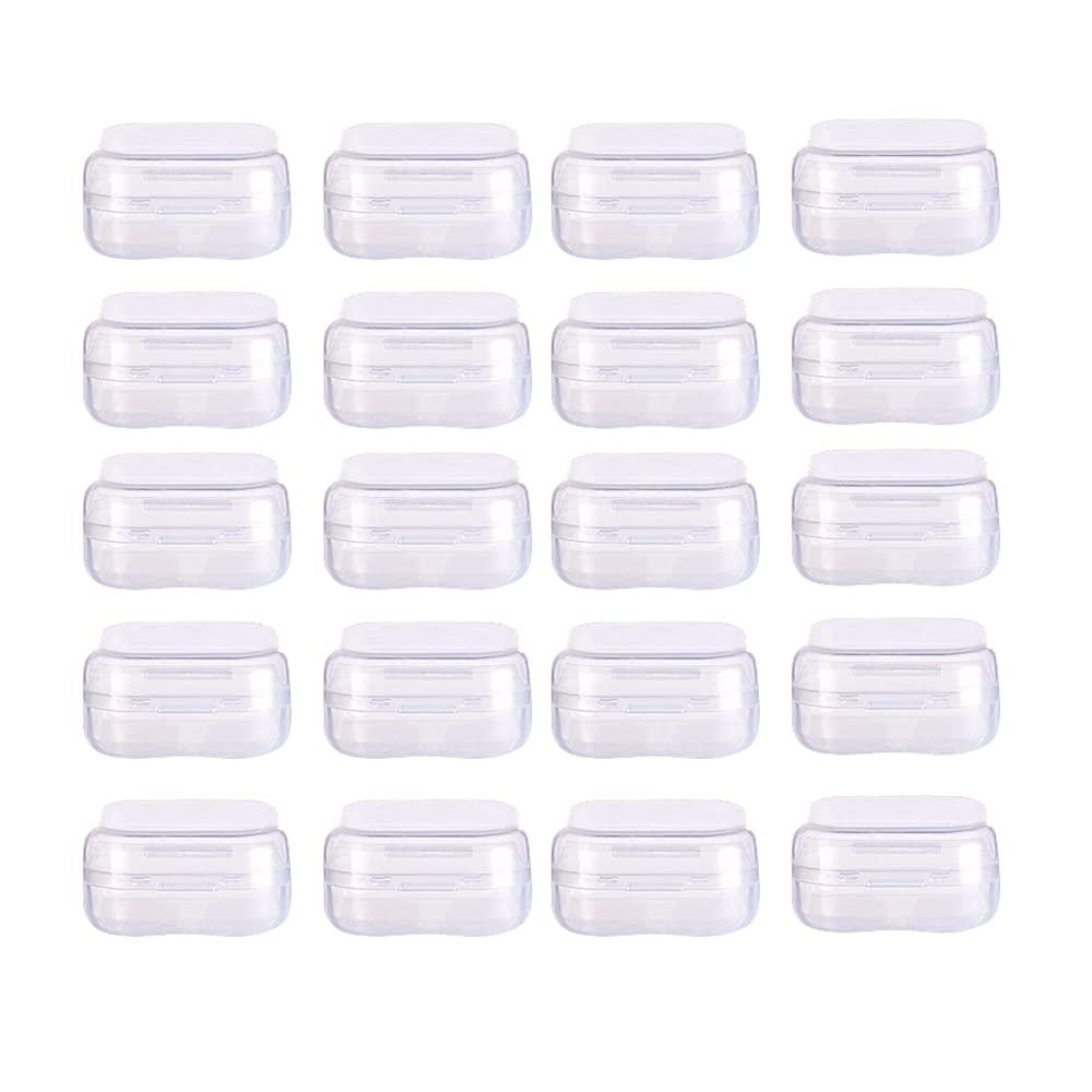 WYAN 20 Pcs Square Plastic Boxes with Lids for Organizing Bead Boxes, Earplugs and Other Small Items (3.5x3.5cm)