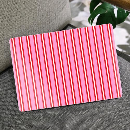 Image of MEEgoodo for M5 /M4 /M3 /M2 MacBook Air 15 inch Case 2026 2025 2024 2023, Case Fit Model (A3448 /A3241 /A3114 /A2941) for MacBook Air 15.3 inch, Pink and Red Stripes