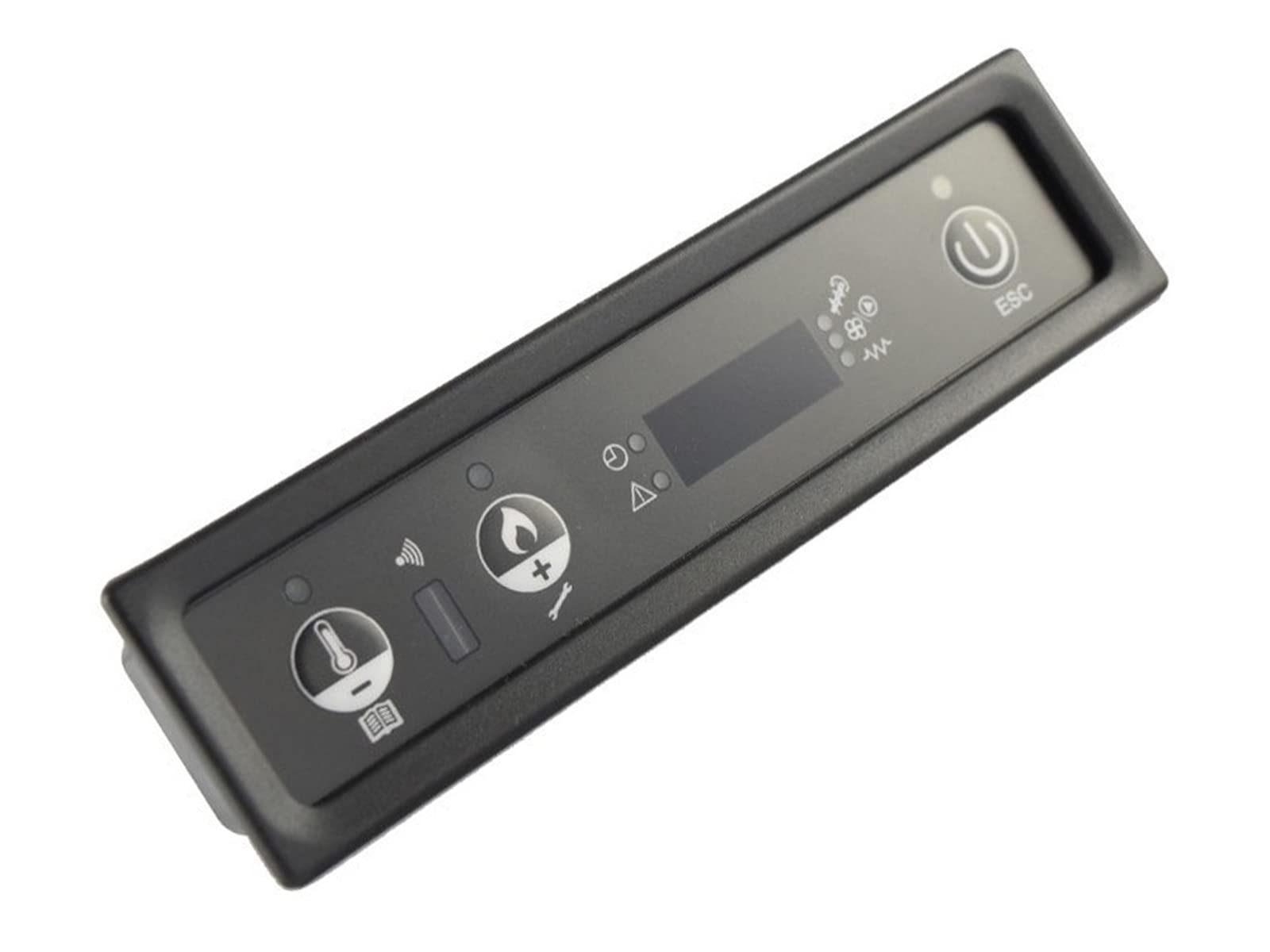 ERICAMBI, Tastiera Display LED PN005_A01 Micronova, Schede di Controllo N 100 per Stufe a Pellet, ad Incasso Orizzontale, 3 Tasti Fisici, Dimensioni: 140x37x25 mm