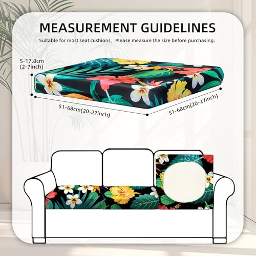 Image of 8Pcs Stretch Patio Cushion Covers,Outdoor Couch Covers Replacement,Outdoor Couch & Sofa Slipcovers,for Patio Furniture Cushion Covers,Washable Reusable Furniture Protector (Floral Leaf,Cover Only)
