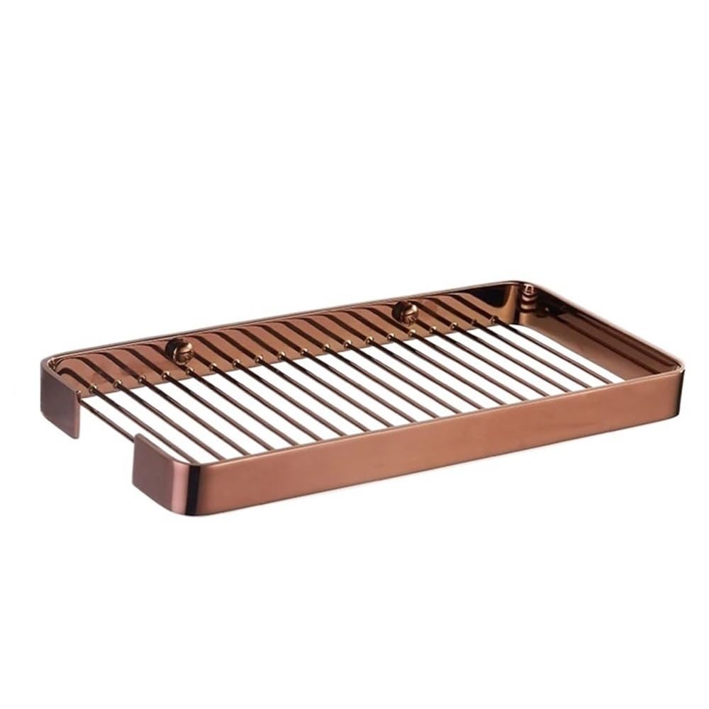 Étagère de douche murale contre le désordre en métal rose gold robuste