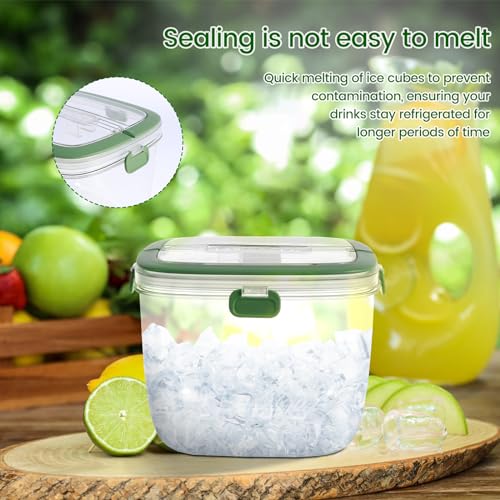 Ice Bucket with Lid and Tong, Sealed Ice Container with Handle 5L Ice Cube Storage Bin Portable Wine Bucket Multifunctional Champagne Bucket for Cocktail Freezer Bar Parties Barbeque Camping - Image 6