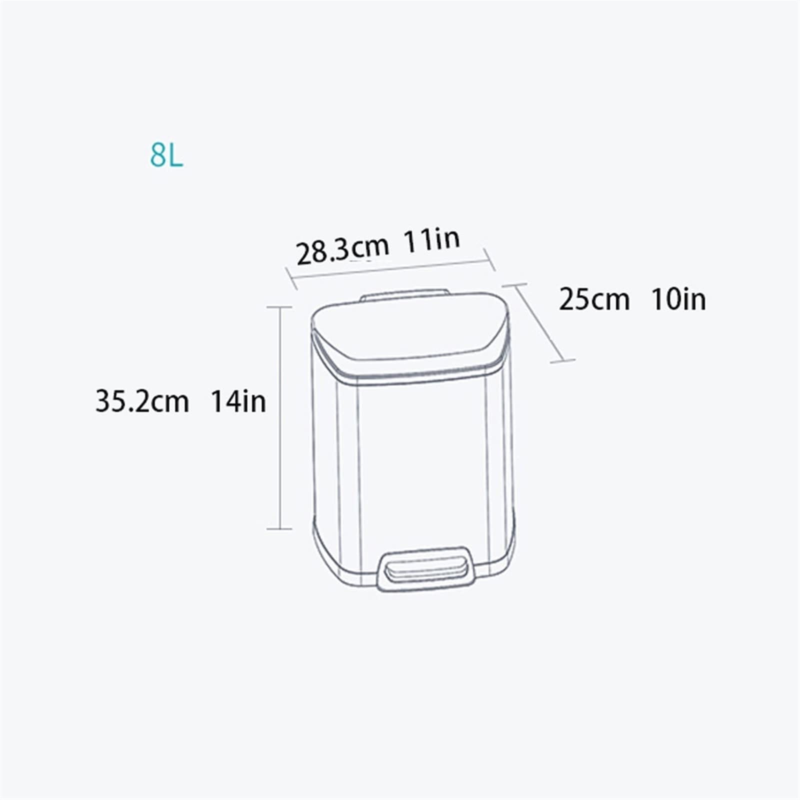 Cubo de basura Baño Pedal Cubierto Botes De Basura Cocina Oficina(Bruin)