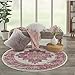 Nourison Passion Traditional Area Rug, 4'XROUND, IVORY/FUSHIA