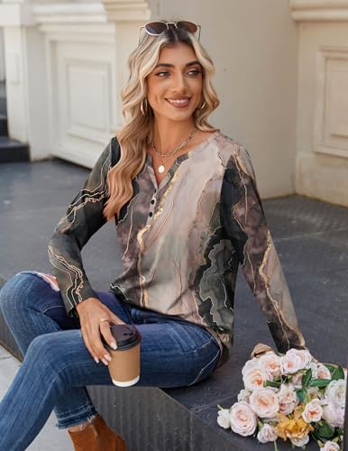 Zeagoo Long Sleeve Shirts for Women Casual V Neck Fall Tops Dressy Summer Work Blouses Clothes - Image 6