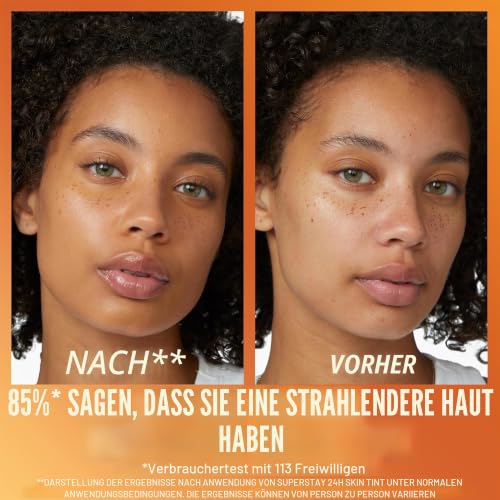 Maybelline New York Foundation, Langanhaltendes Make-Up mit Vitamin C, Vegane Formel, Super Stay Skin Tint, Nr. 31 – Ansicht 4