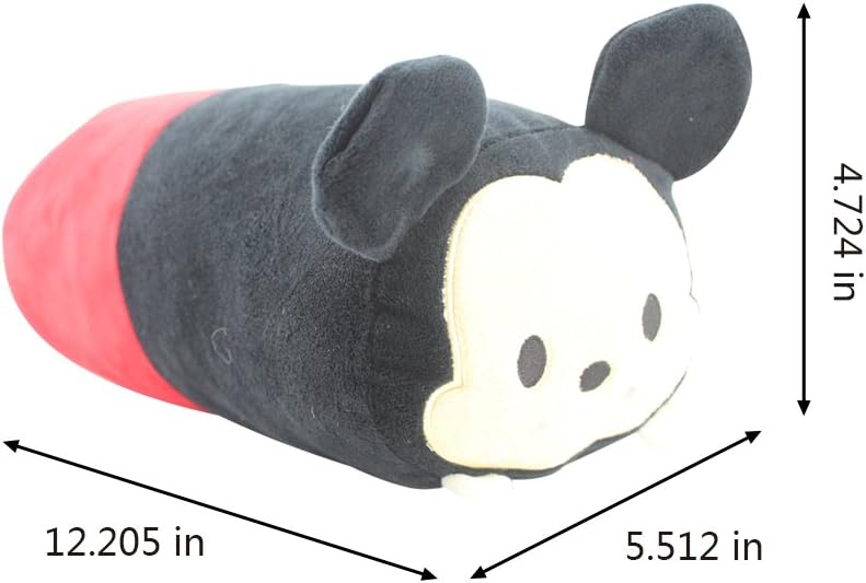 Finex 2 Pcs Set Mickey Minnie Plush Travel Pillow Stackable Long Cushion for Long Flight car Ride Cruise