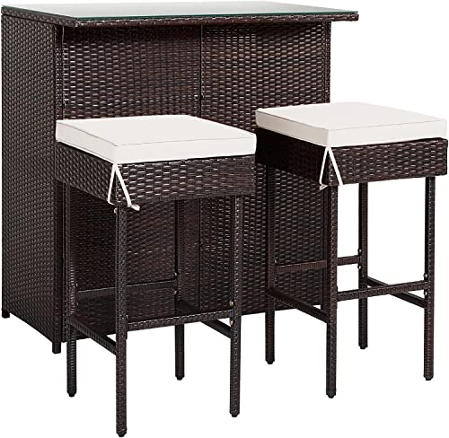 HAPPYGRILL 3pcs Patio Bar Set