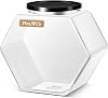 Uiifan 1 Piece Hexagonal Plastic Candy Jar with Lid Cookie Jar Clear Hexagonal Candy Containers for Snacks, Cookies, Dog Food, Craft and Sewing Supplies, Coffee Pod, Laundry Pod 29 oz