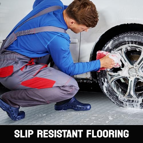 image for TUFFIOM 7.5x17 FT Garage Floor Mat, Coin Plate Sheet PVC Roll for Unde