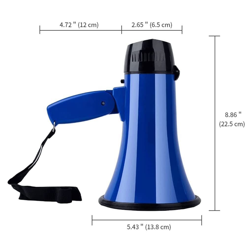 SAAKO Megafoni Altoparlante megafono da 20 Watt di Potenza con Voce e modalità Sirena/Allarme Altoparlante a megafono Registrazione Riproduzione Megafono palmare Volume Alto