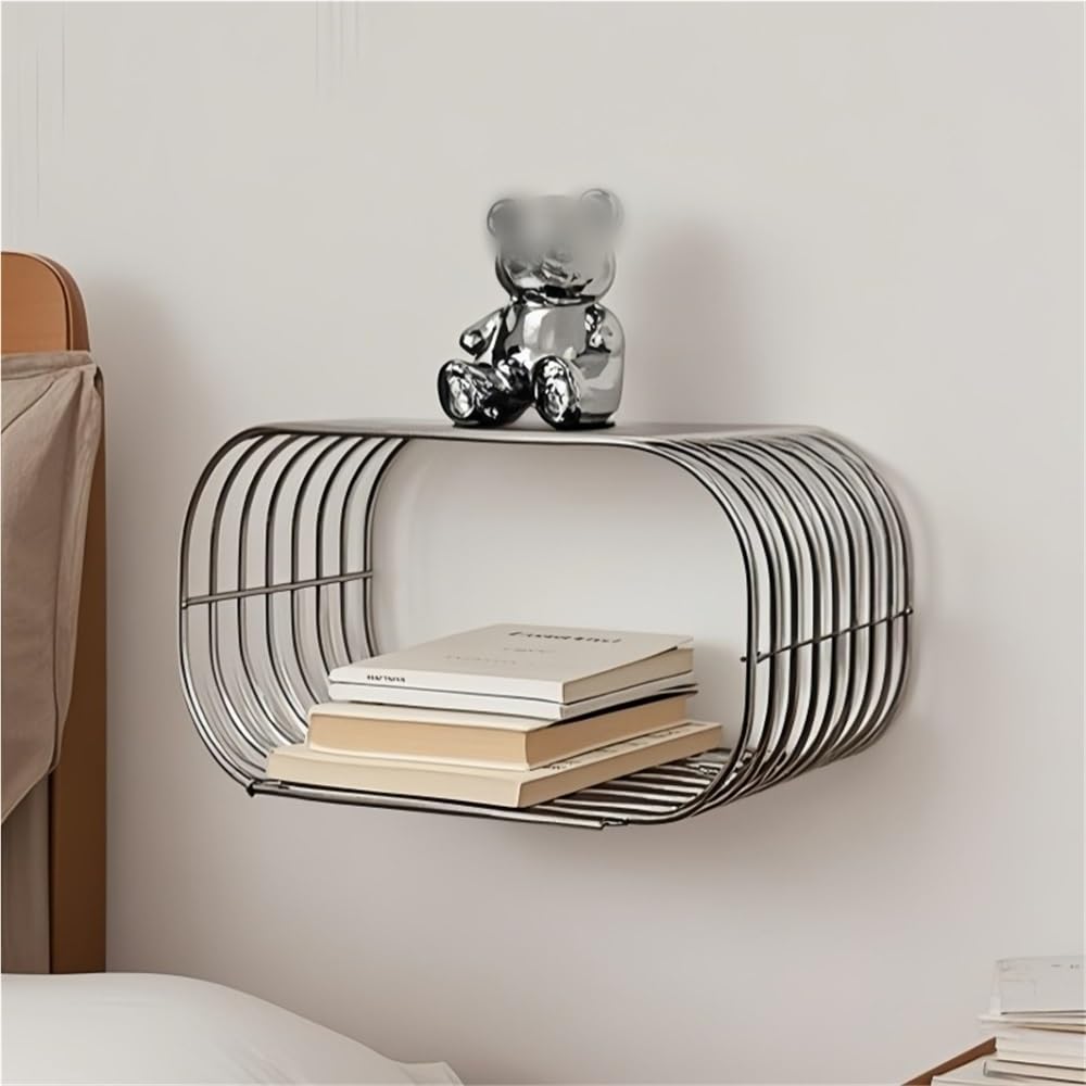 Étagère murale en acier inoxydable au design moderne et épuré