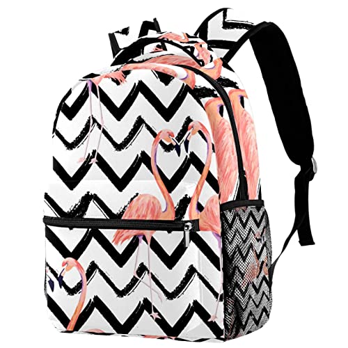 Sac à dos voyage flamants roses avec porte-bouteille ergonomique