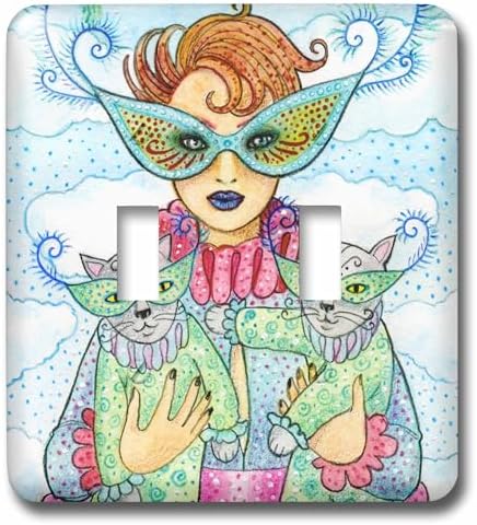 3dRose Cats in Masks Masquerade Party Two Cats Woman double toggle switch image 4