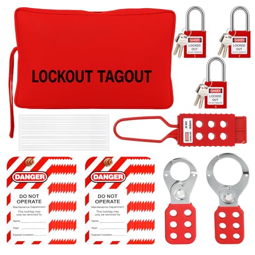 Lockout Tagout Kit with Locks Tags and Ties