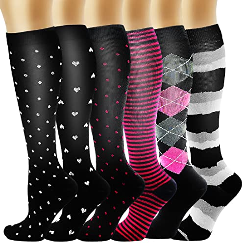 BIQU Compression Socks for Women and Men Circulation-Best Support for Running Athletic Nursing Travel (BQ-10-9-L/XL)