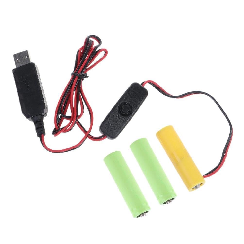 Woedpez Professional DC-Buck Battery Easy Connection USB Power Converter for Electronic Toy LED Light Radio Dc-Buck Converter Battery Replace 3X 1.5V AA Batteries for LED Toy