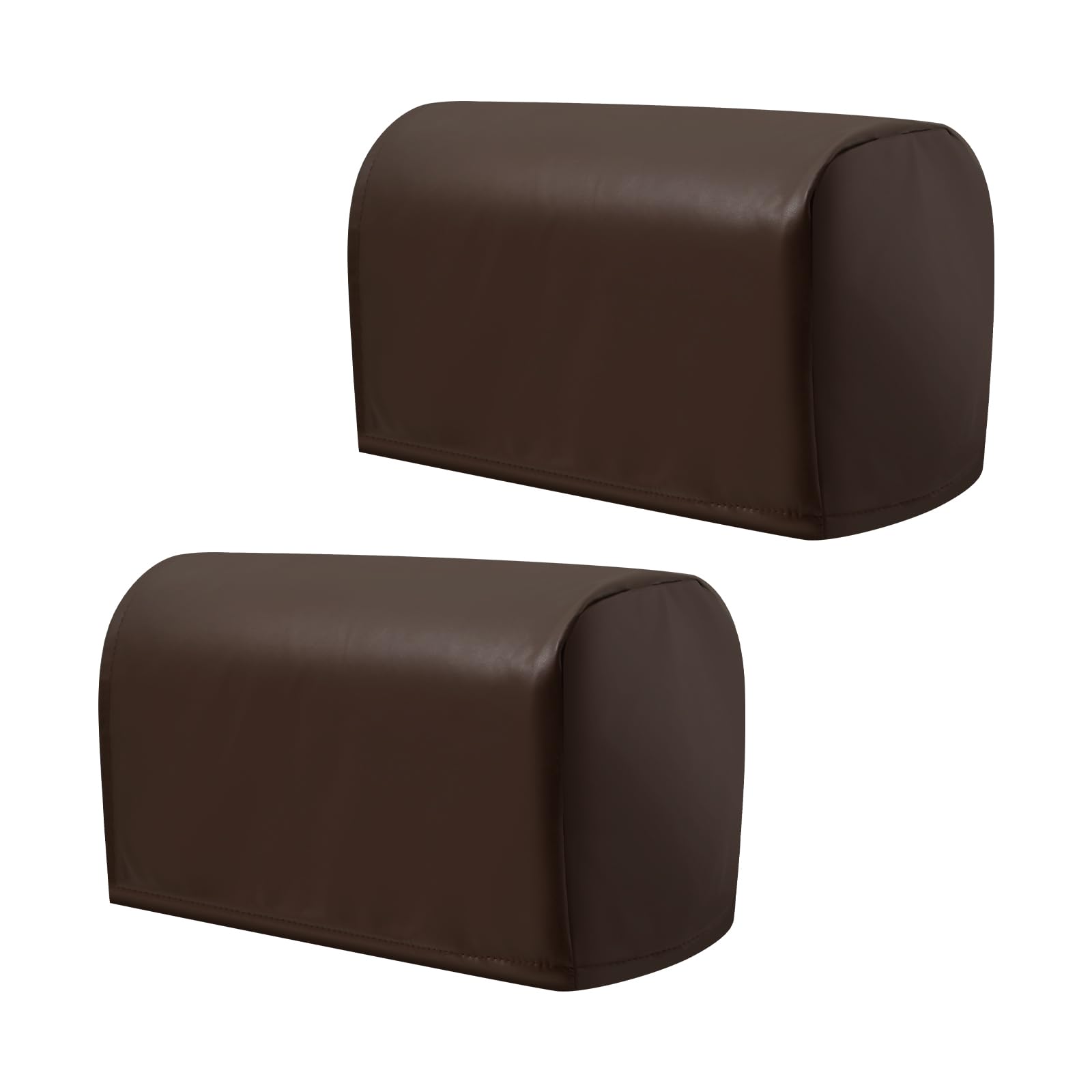 GUIJZSLTRG 2Pcs PU Leather Sofa Armrest Covers Scratch Resistant Soft Couch Stretchy Protectors Chair Slipcover Waterproof Arm Caps Slipcover Protector for Home Couch(Coffee)