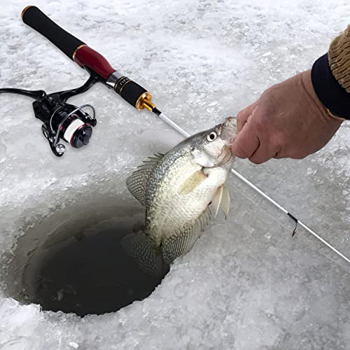 Goture Ice Fishing Reel & Rod Combo Ice Fishing Rod,High Visibility Ice Fishing Pole 23/24/28Inch Medium/Medium Heavy/Extra Heavy For Man Women Kids #TOP6
