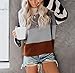 cordat Womens Casual Color Block Oversized Lightweight Sweater Long Sleeve Pullover Tops Grey