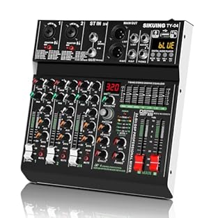 【4 Channel Professional Mixing Console】 Equipped with 4 independent input channels (including 48V phantom power), it can simultaneously connect microphones, instruments, smartphones, computers, and other devices. Whether for personal music recording,...