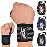 Muñequeras fitness entrenamiento de pesas gimnasio soporte articulación base ajustable cierre de velcro las costuras reforzadas, el refinado procesamiento de bucle para el pulgar garantiza una durabilidad en cada mano para hombres y mujeres.