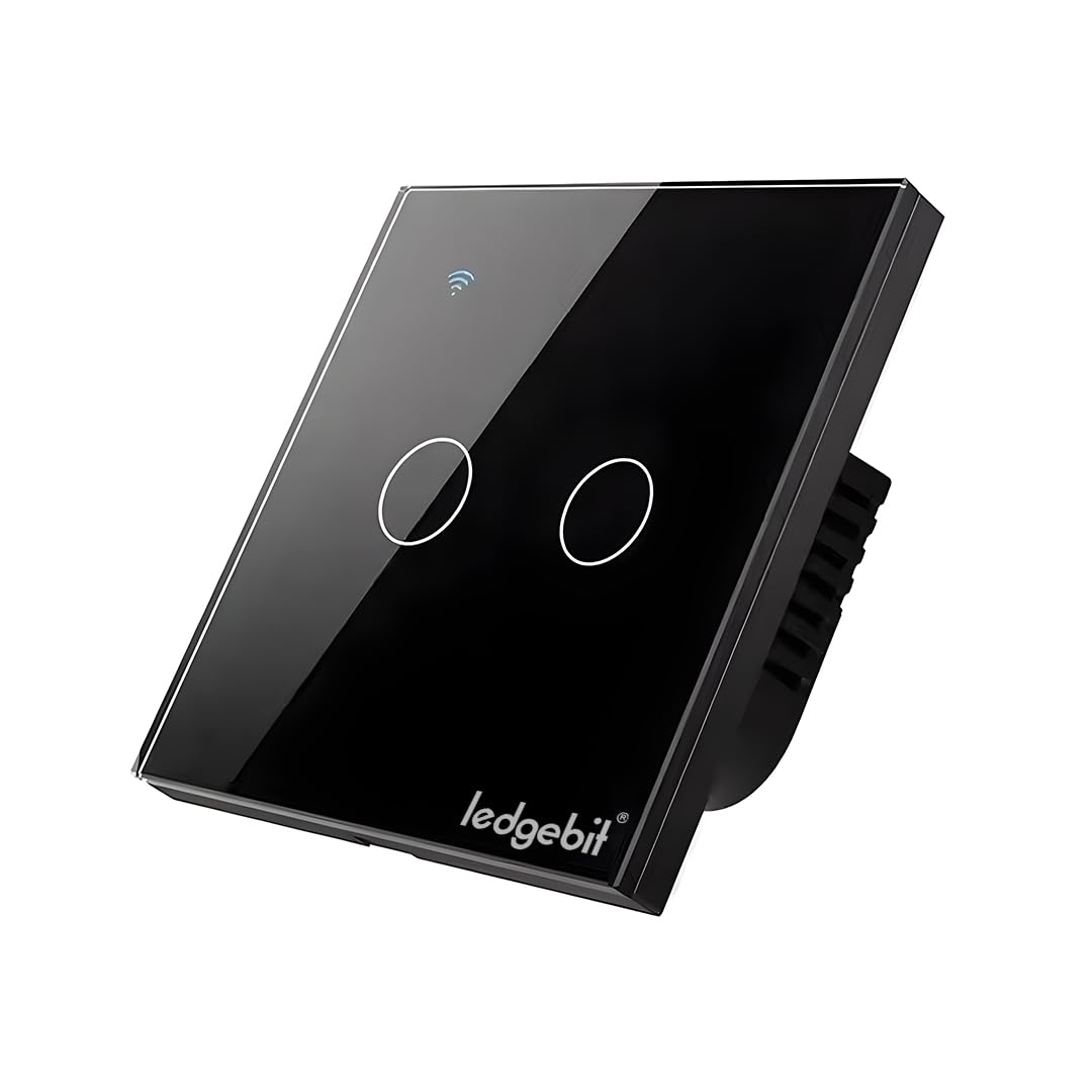 Ledgebit Smart Home Touch Wi-Fi Light Switch, 2 Gang Smart Wi-Fi Wall Switch Smart Switch (Black)-picture-18