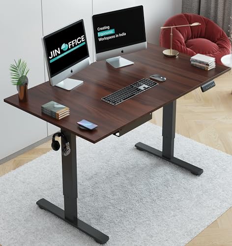 JIN OFFICE Electric Height Adjustable Desk| 80 Kg Wt. Capacity, 2...