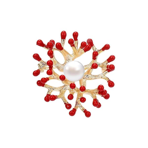 AILONMEI Elegant Pearl Flower Brooch Pins For Women Fashion Vintage Gold Floral Women's Brooches & Pins Lady Costume (03) by AILONMEI - Used condition - US$8.99