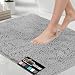 Gorilla Grip Original Luxury Chenille Bathroom Rug Mat, 24x17, Extra Soft and Absorbent Shaggy Rugs, Machine Wash Dry, Perfect Plush Carpet Mats for Tub, Shower, and Bath Room, Light Gray
