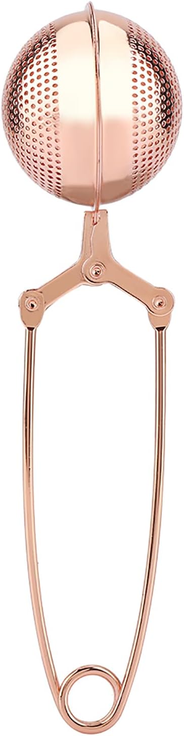 Haofy Tea Strainer, Stainless Steel Tea Filter, Tea Ball Infuser for Brewing Loose Leaf Tea and Mulling Spices Seasonings with Long Handle, Rose Gold