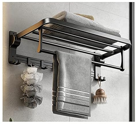 SINKOV Towel Rail/Towel Rack/towel bar Regał Łazienkowy,Regał Na Ręczniki,Montaż Na Ścianie,Stal Nierdzewna SUS304/[z Hakiem] Wieszak Na Ręczniki O Nowoczesnym Designie Pasuje Do Wszystkich Stylów Łaz