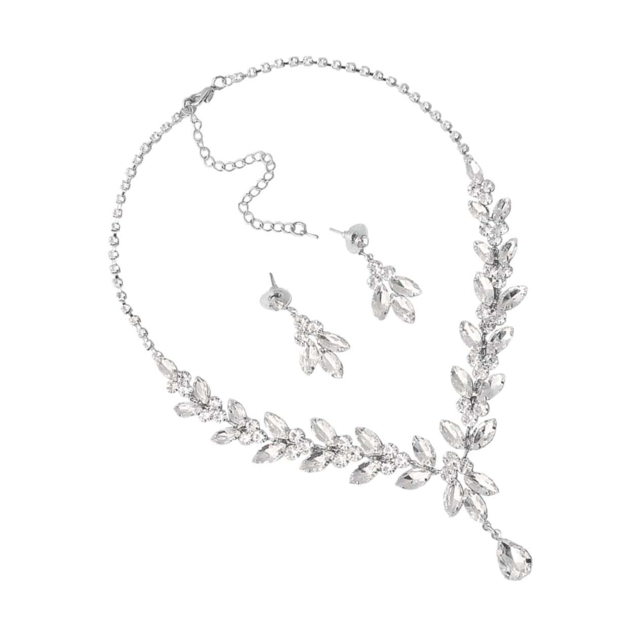 Abaodam 3juegos Conjunto De Joyería Para Novia Collar De Rhinestone y Pendientes Elegantes Accesorios Para Vestido De Boda Collar Pendientes