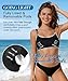 2026 Fashion Sports Swim Bra Classic Bikini Tops for Women Bathing Suits Top with Padded Crop Swimsuit Black Trim XL
