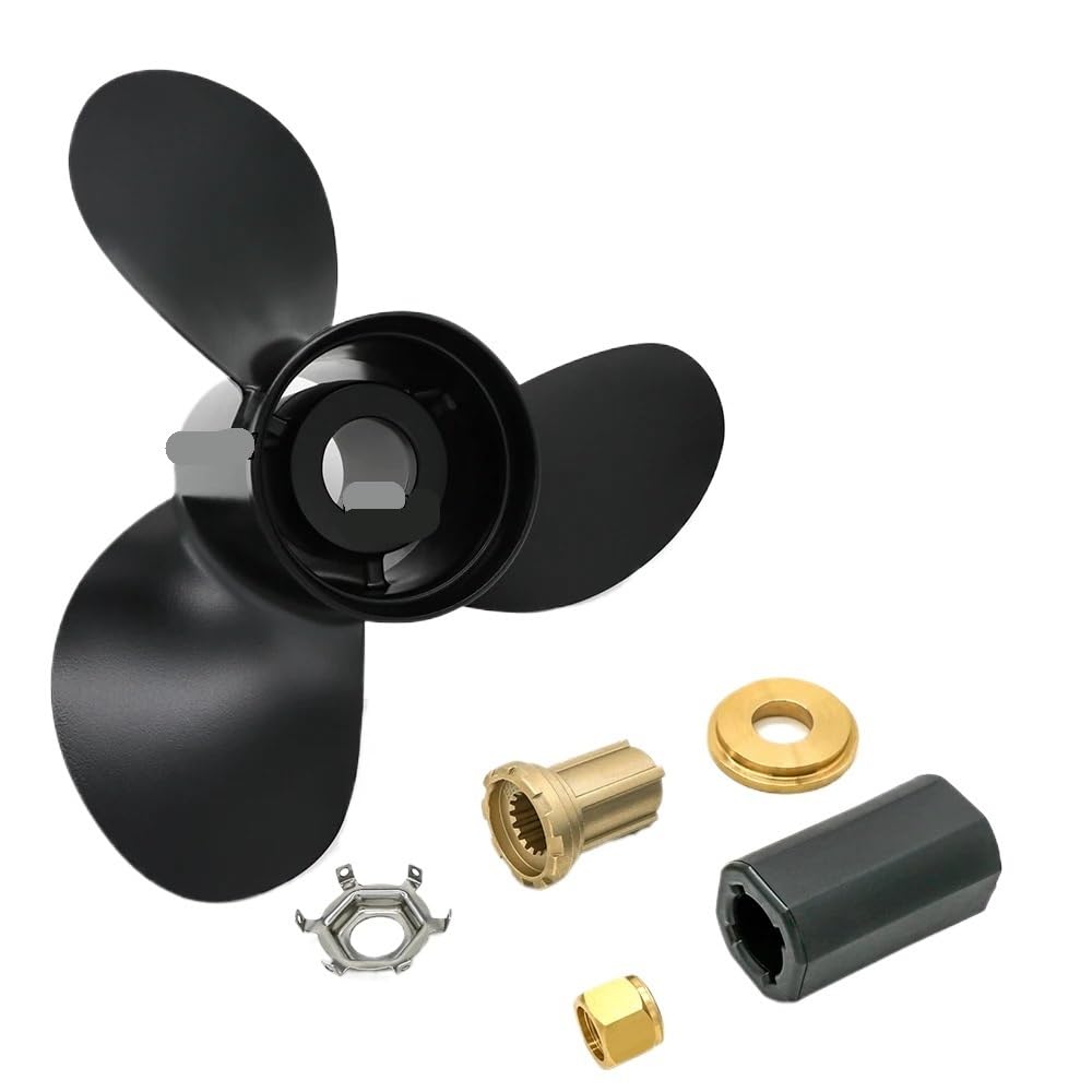 13 1/4 x17 | 48-77344A45 Elica fuoribordo in Alluminio di aggiornamento (Kit mozzo Inclusi) Adatta a Motori da 60 75 90 100 115 CV, 15 scanalature